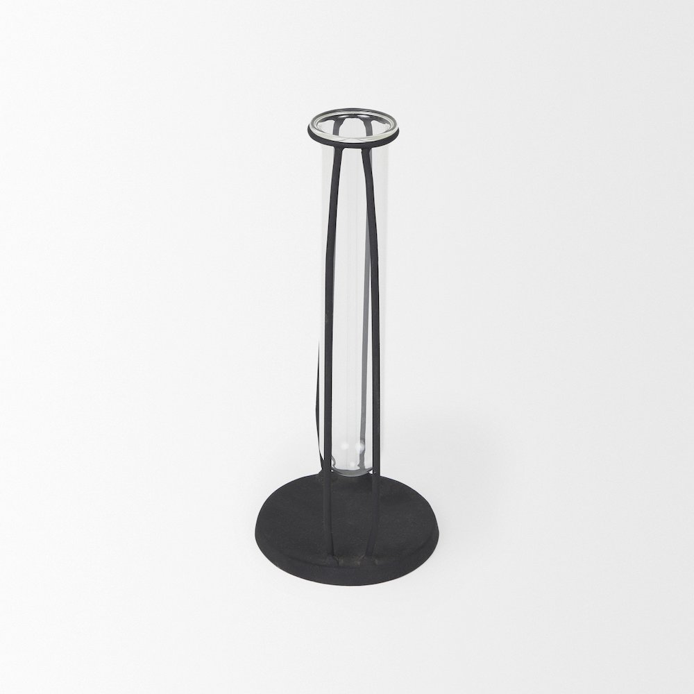Aria 4.3L x 3.9W x 9.6H Metal and Glass Decorative Accent. Picture 3