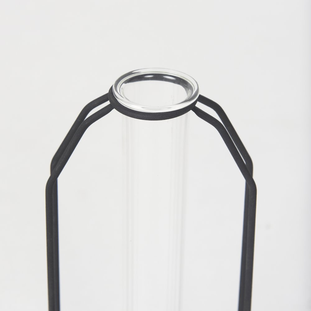 Aria 4.3L x 3.9W x 9.6H Metal and Glass Decorative Accent. Picture 4