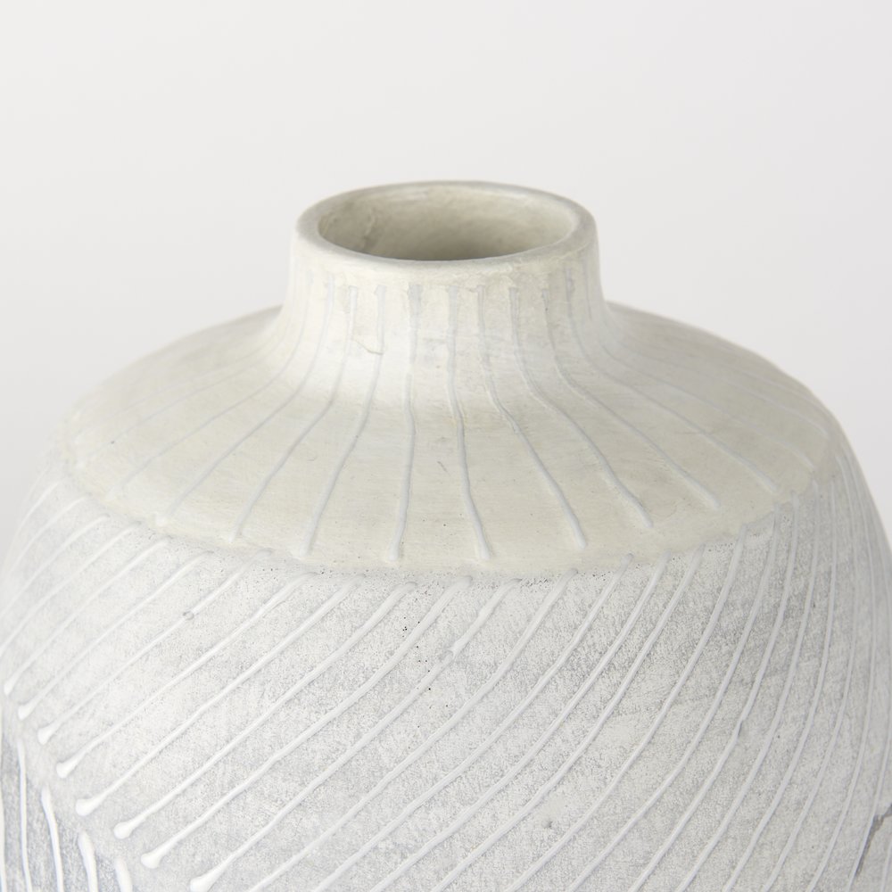 Blume 10H Off-White w/ Gray Textured Vase. Picture 3