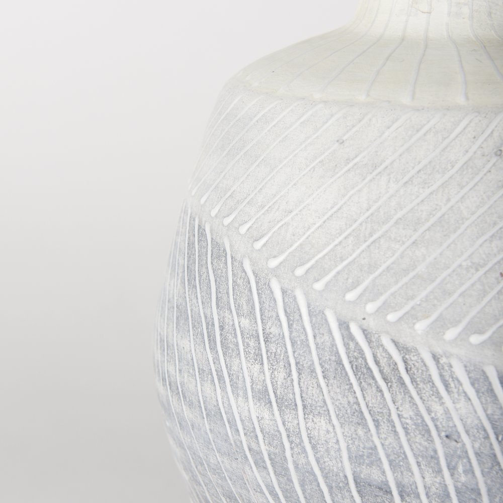Blume 10H Off-White w/ Gray Textured Vase. Picture 5