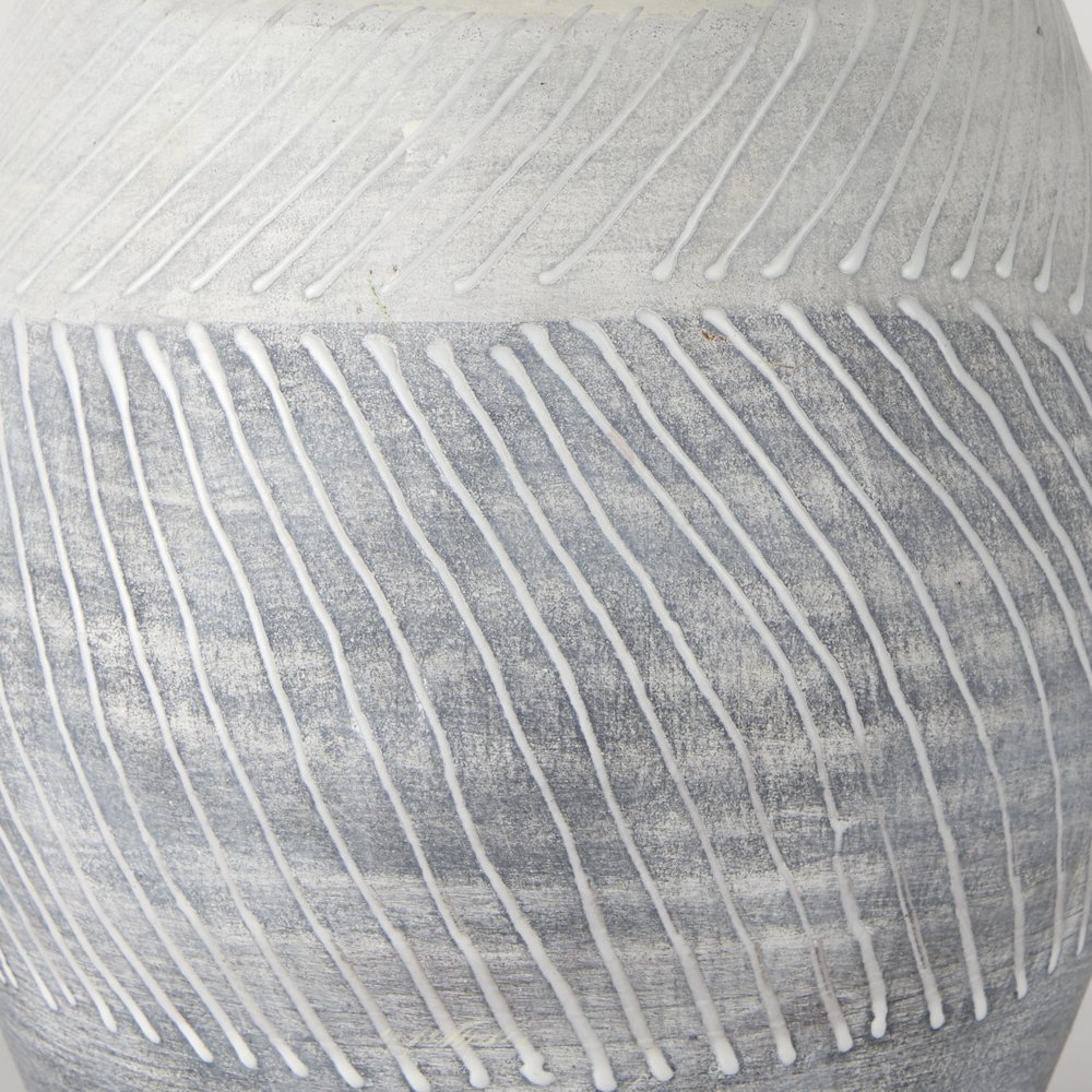 Blume 10H Off-White w/ Gray Textured Vase. Picture 7