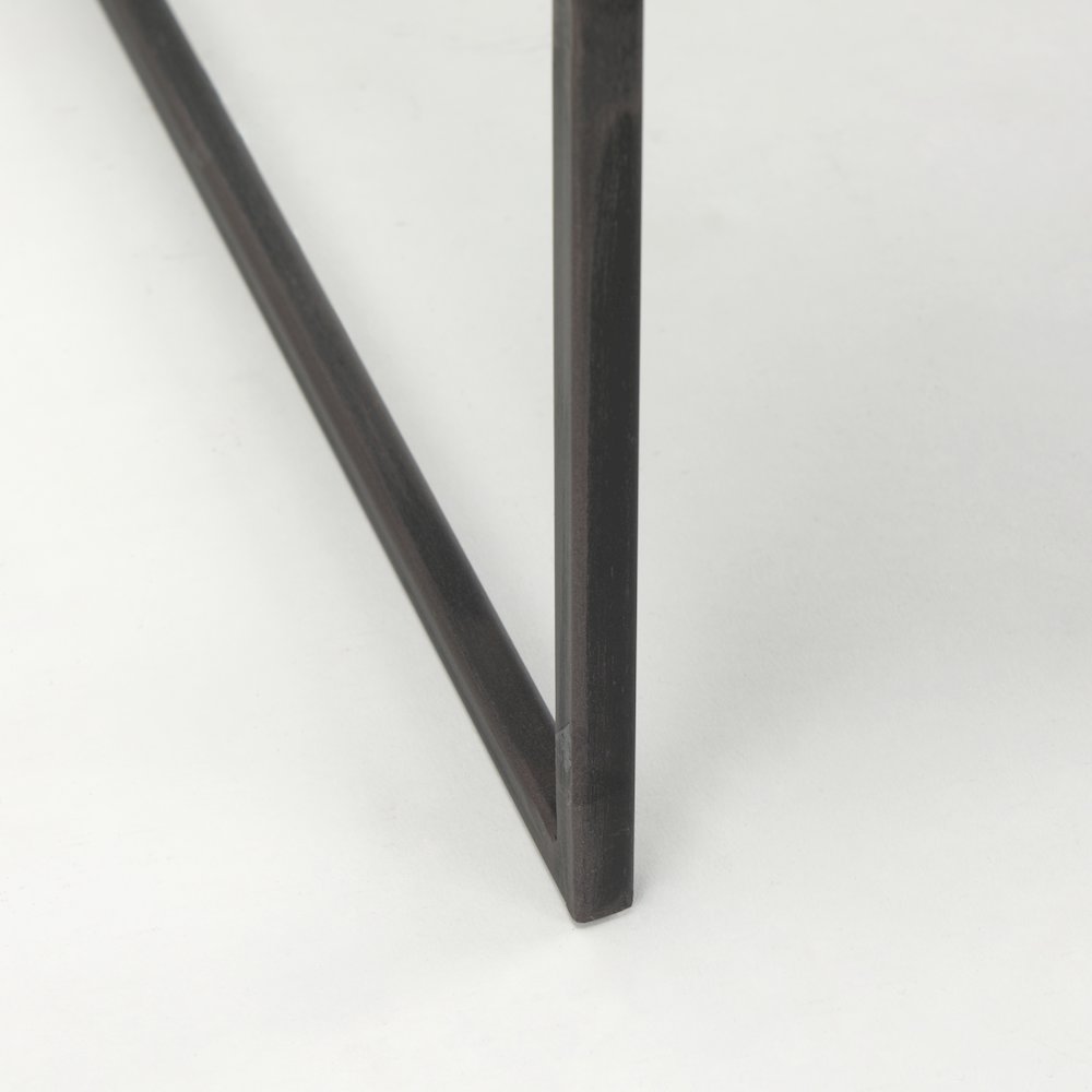 Ronin 22"H Square 2-Tier Wood w/ Black Metal Accent Table. Picture 7