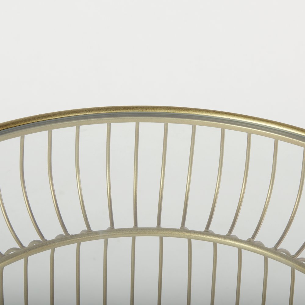 Shani Set of 2 Round, Gold Metal w/ Glass Accent Tables. Picture 5