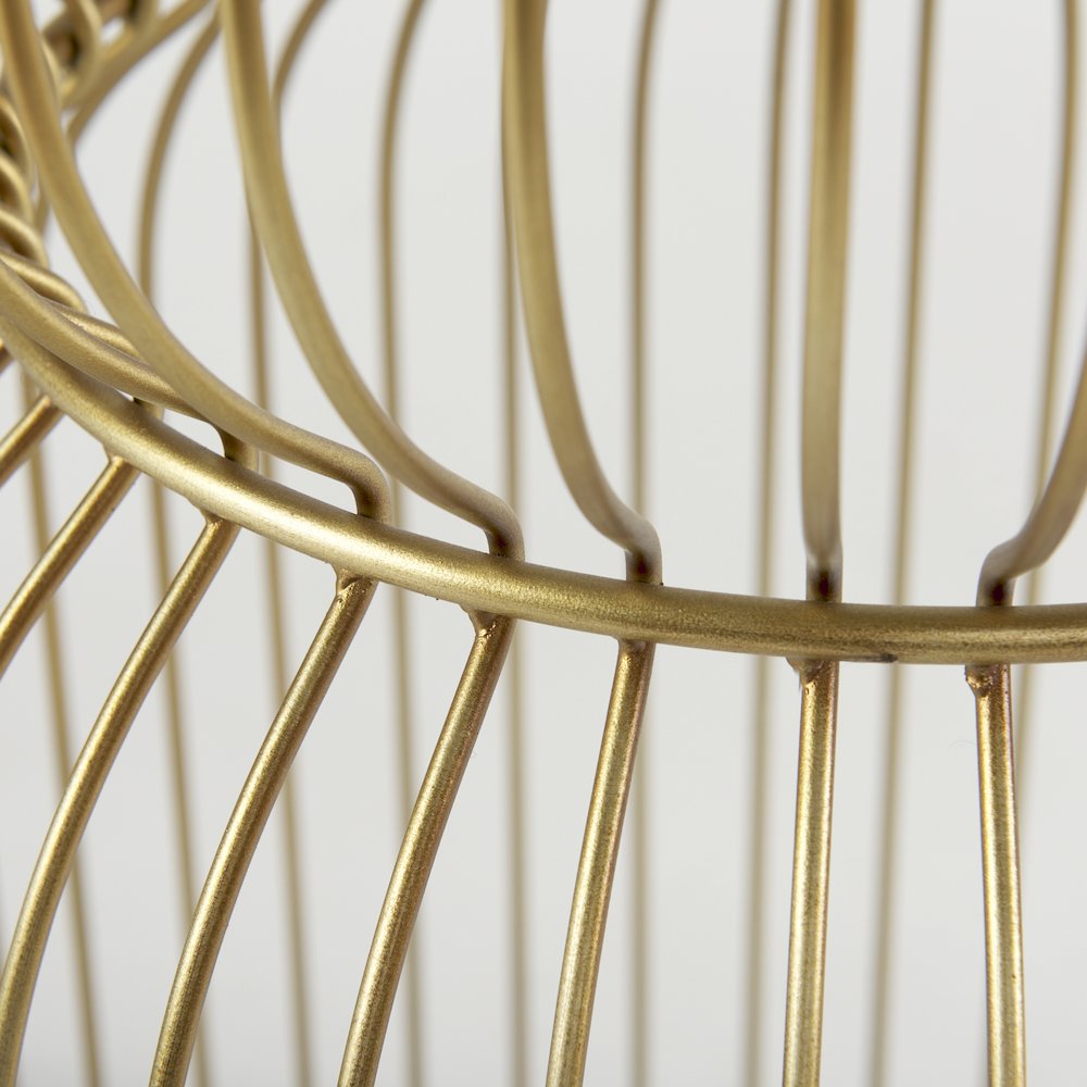 Shani Set of 2 Round, Gold Metal w/ Glass Accent Tables. Picture 7