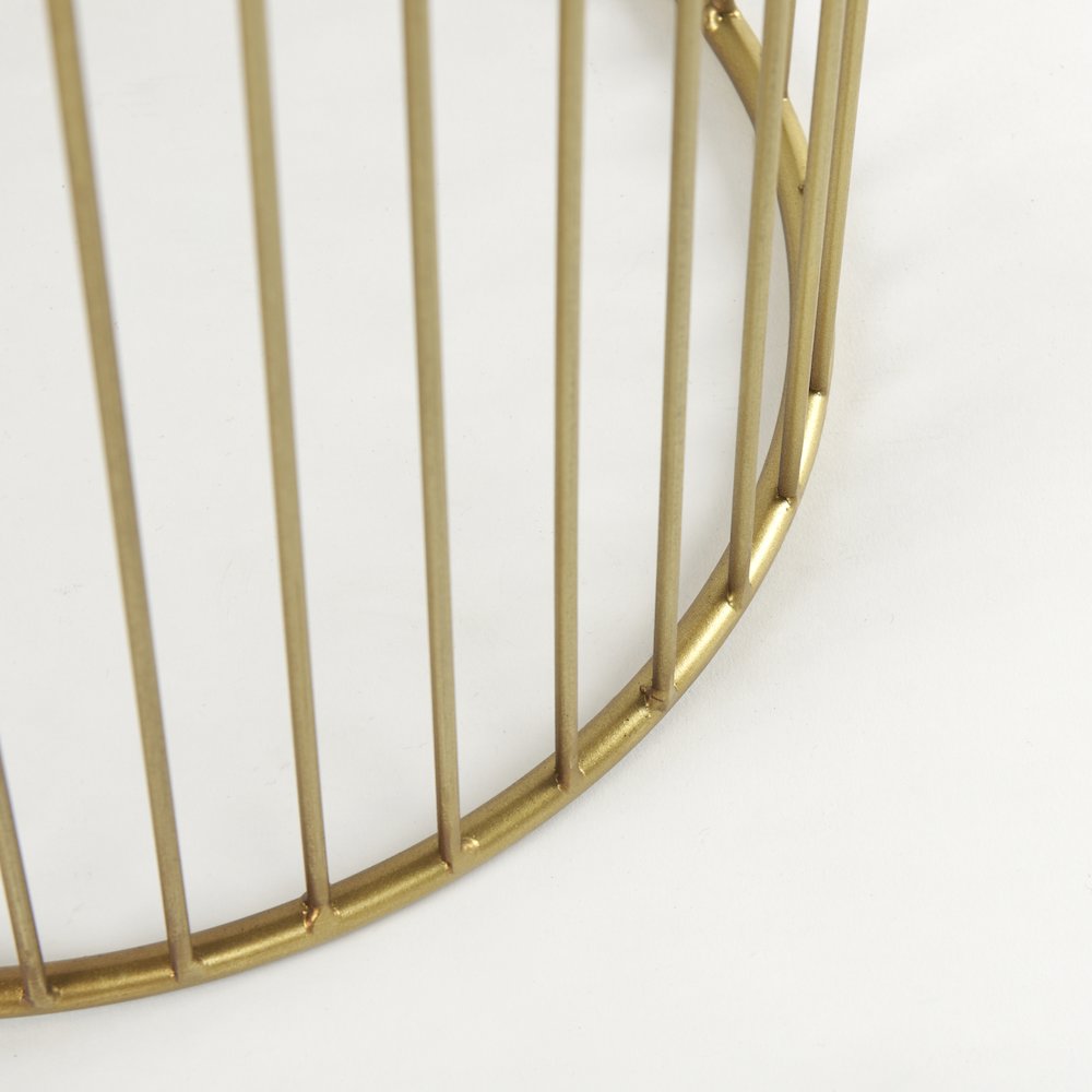 Shani Set of 2 Round, Gold Metal w/ Glass Accent Tables. Picture 8