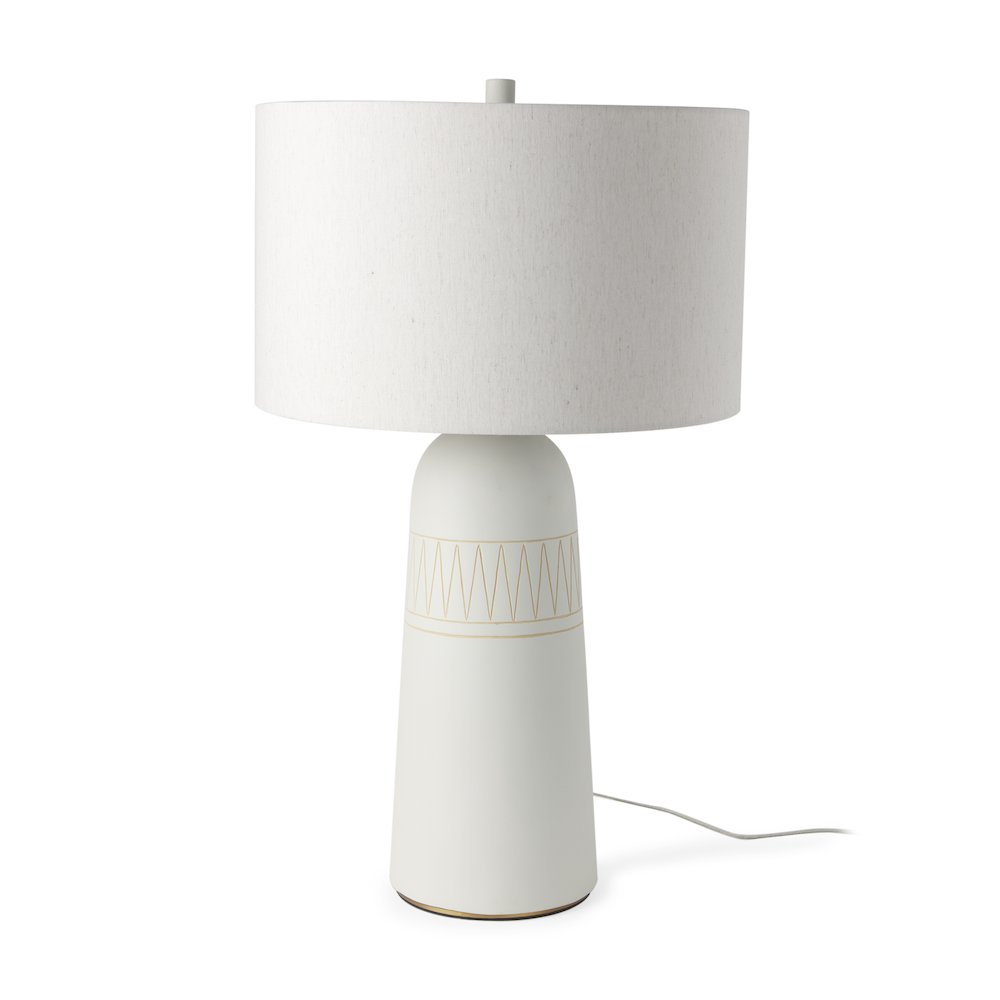 Javier 18.0L x 18.0W x 30.75H Light Base W/Cream Shade Table Lamp. Picture 1