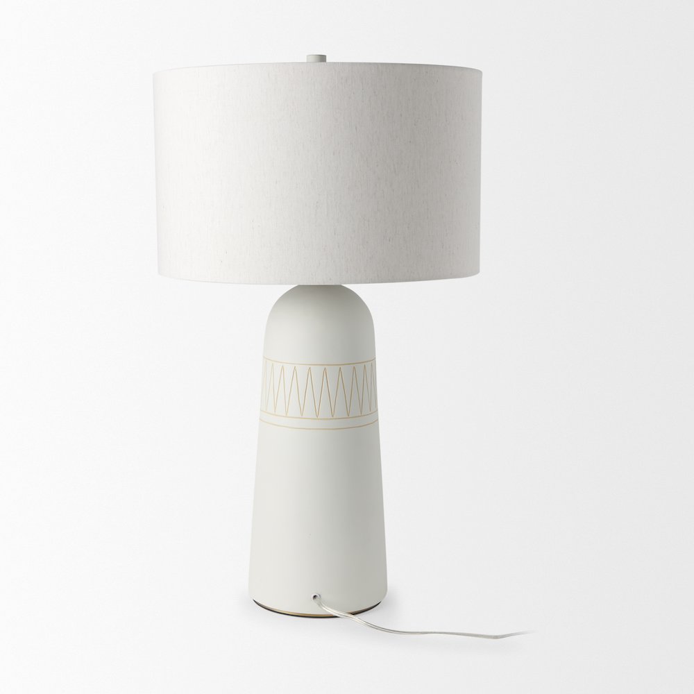 Javier 18.0L x 18.0W x 30.75H Light Base W/Cream Shade Table Lamp. Picture 2