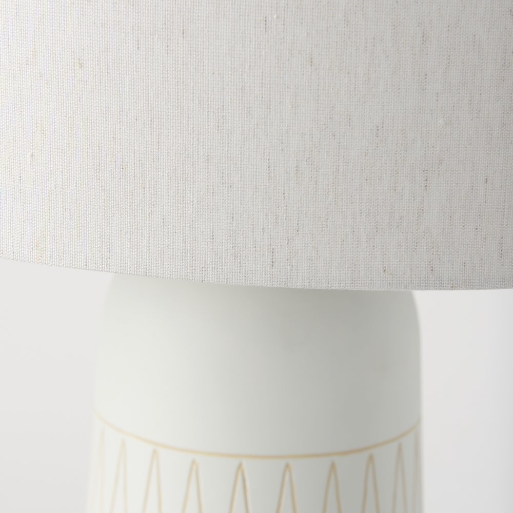 Javier 18.0L x 18.0W x 30.75H Light Base W/Cream Shade Table Lamp. Picture 4