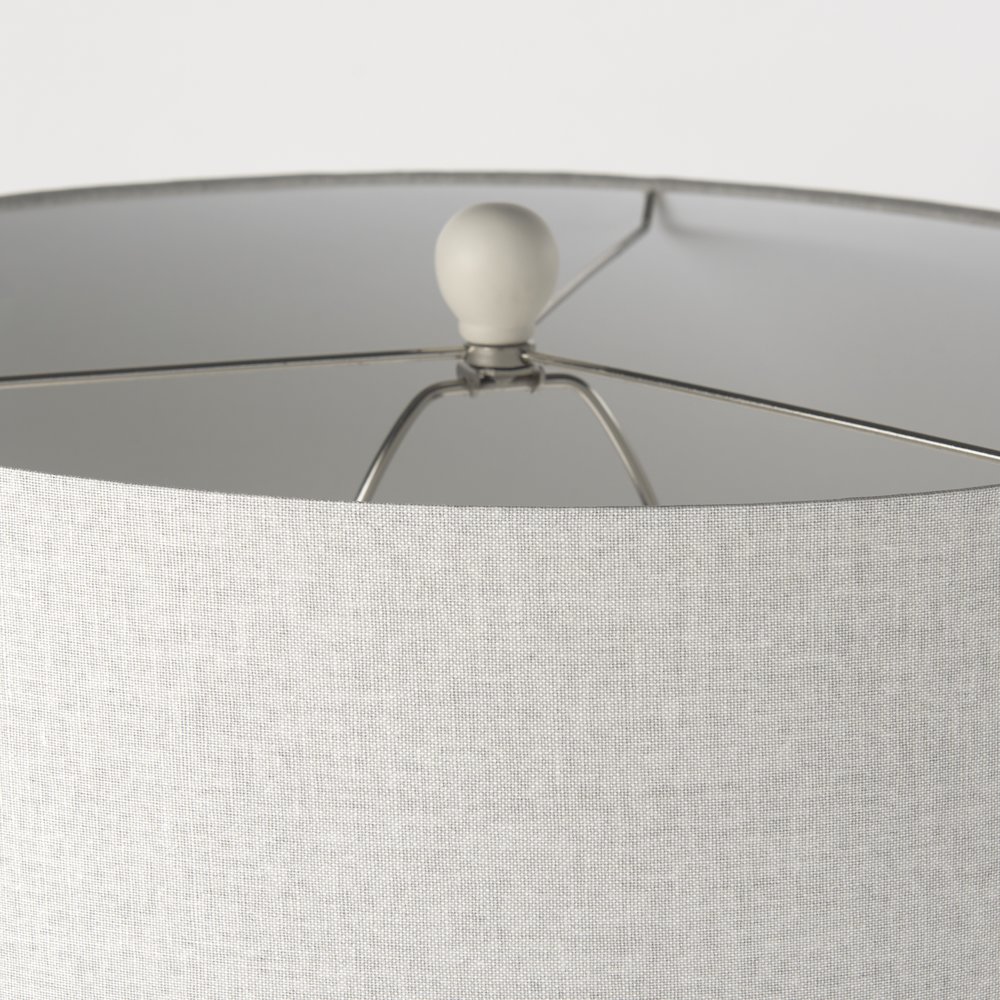 Cato 20.0L x 20.0W x 33.5H Cream Base W/White Shade Table Lamp. Picture 3