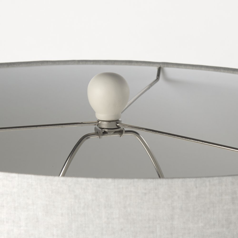 Cato 20.0L x 20.0W x 33.5H Cream Base W/White Shade Table Lamp. Picture 4
