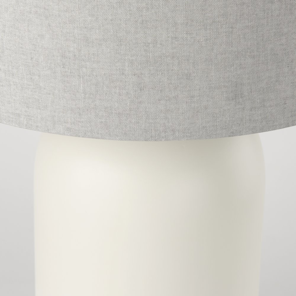 Cato 20.0L x 20.0W x 33.5H Cream Base W/White Shade Table Lamp. Picture 5