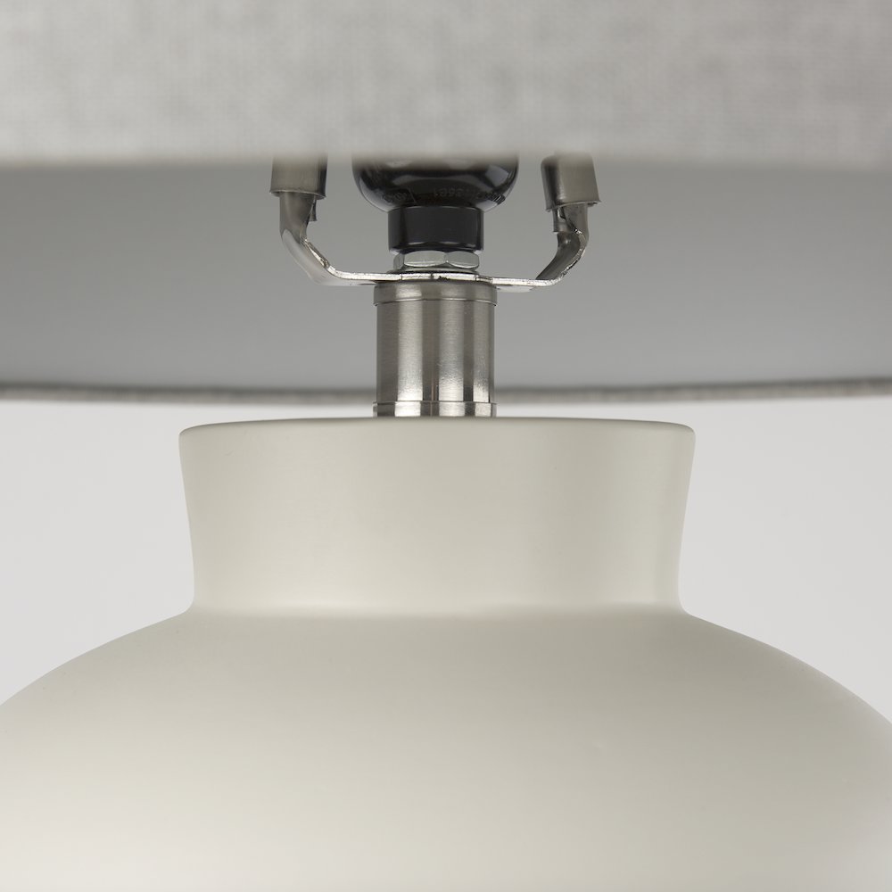 Cato 20.0L x 20.0W x 33.5H Cream Base W/White Shade Table Lamp. Picture 6