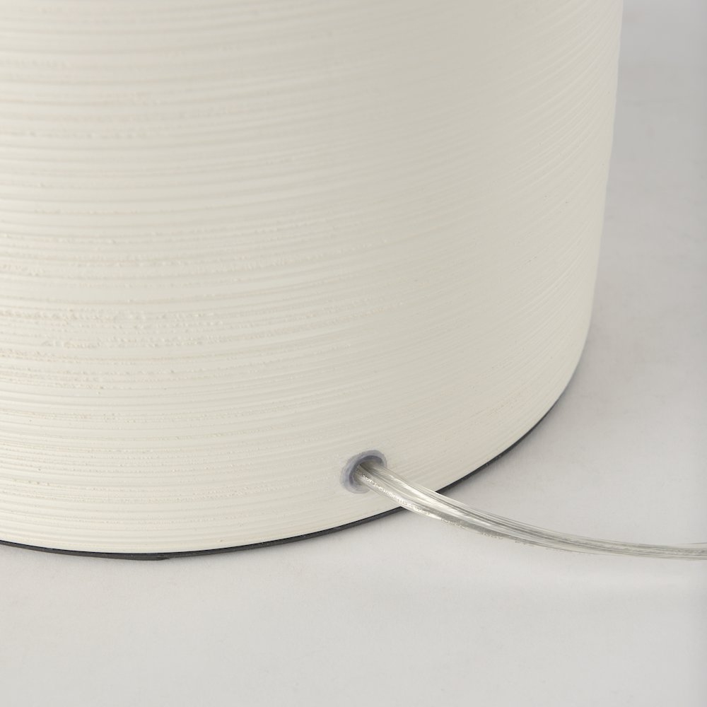 Cato 20.0L x 20.0W x 33.5H Cream Base W/White Shade Table Lamp. Picture 8