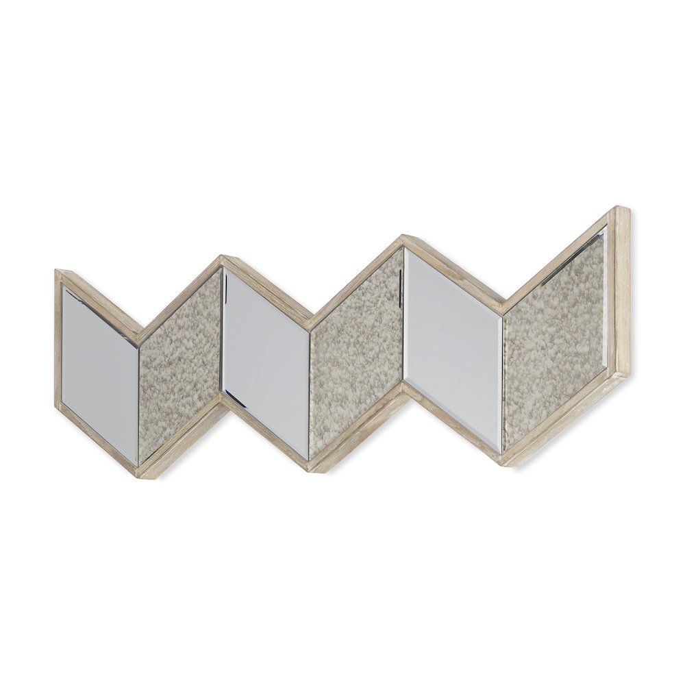 Cheveronna 36x12 Light Brown Wood Frame Mirror. Picture 1