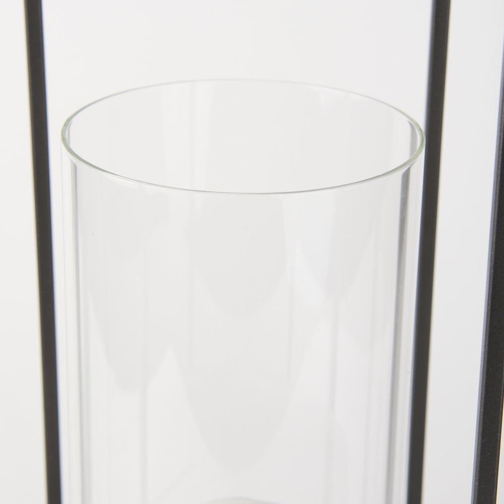 Albus I Large Black Metal Rectangular Table Candle Holder. Picture 7