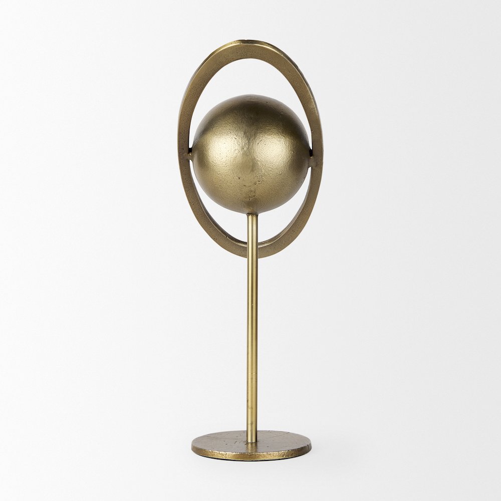 Atlas 15.0L x 7.0W x 16.0H Gold Metal Solar System Ornament. Picture 2