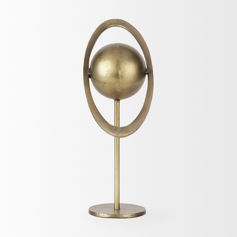 Atlas 15.0L x 7.0W x 16.0H Gold Metal Solar System Ornament. Picture 4