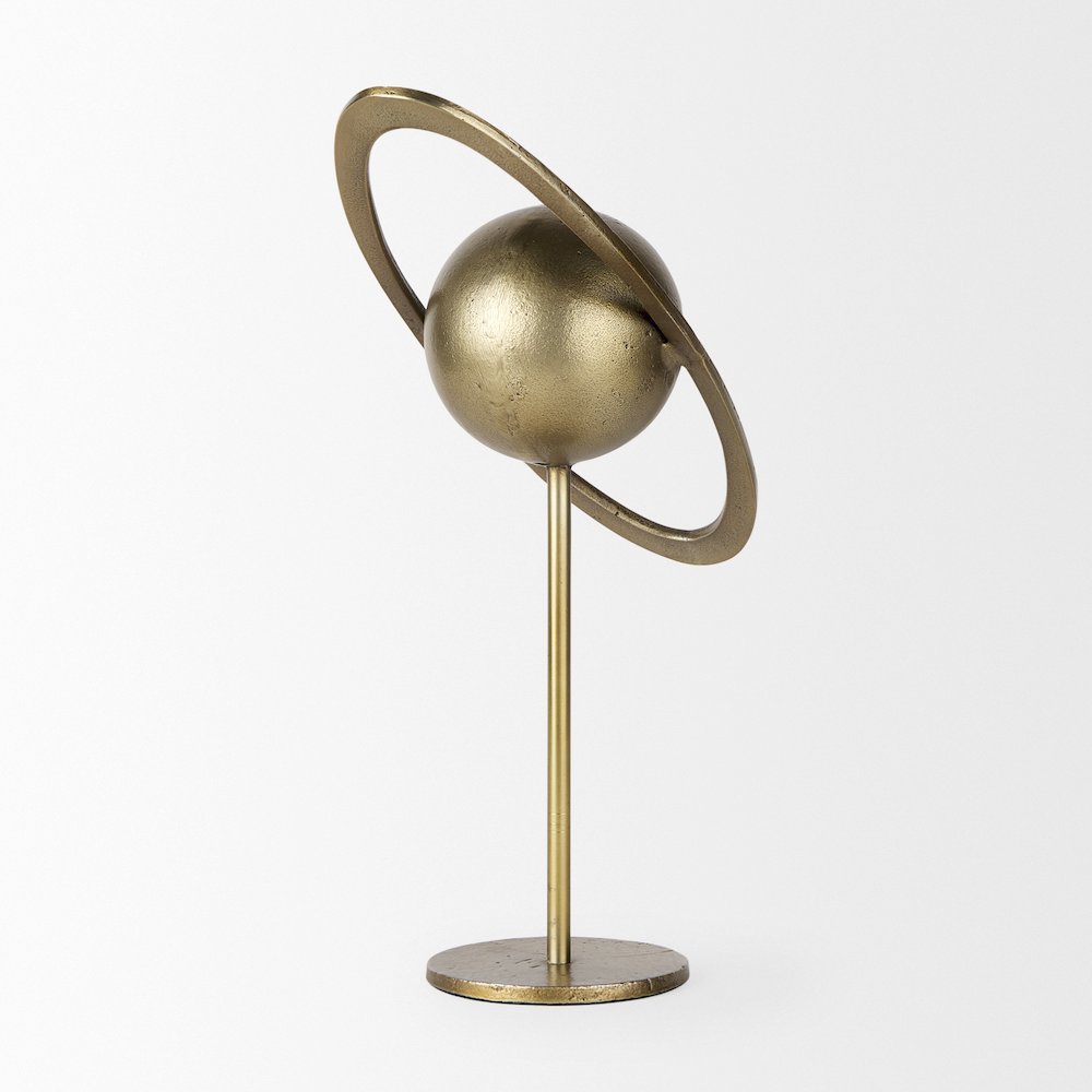 Atlas 15.0L x 7.0W x 16.0H Gold Metal Solar System Ornament. Picture 5