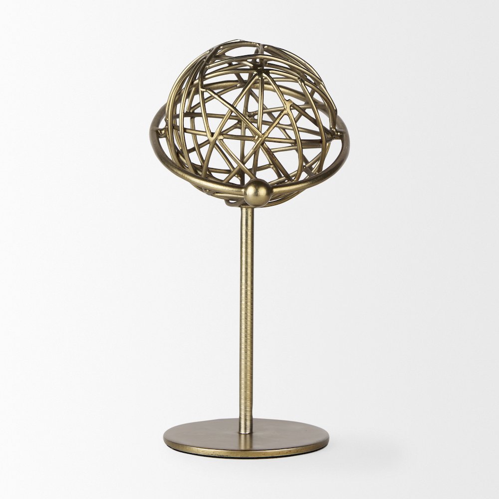 Atlas 10.0L x 8.0W x 12.0H Gold Metal Solar System Ornament. Picture 2