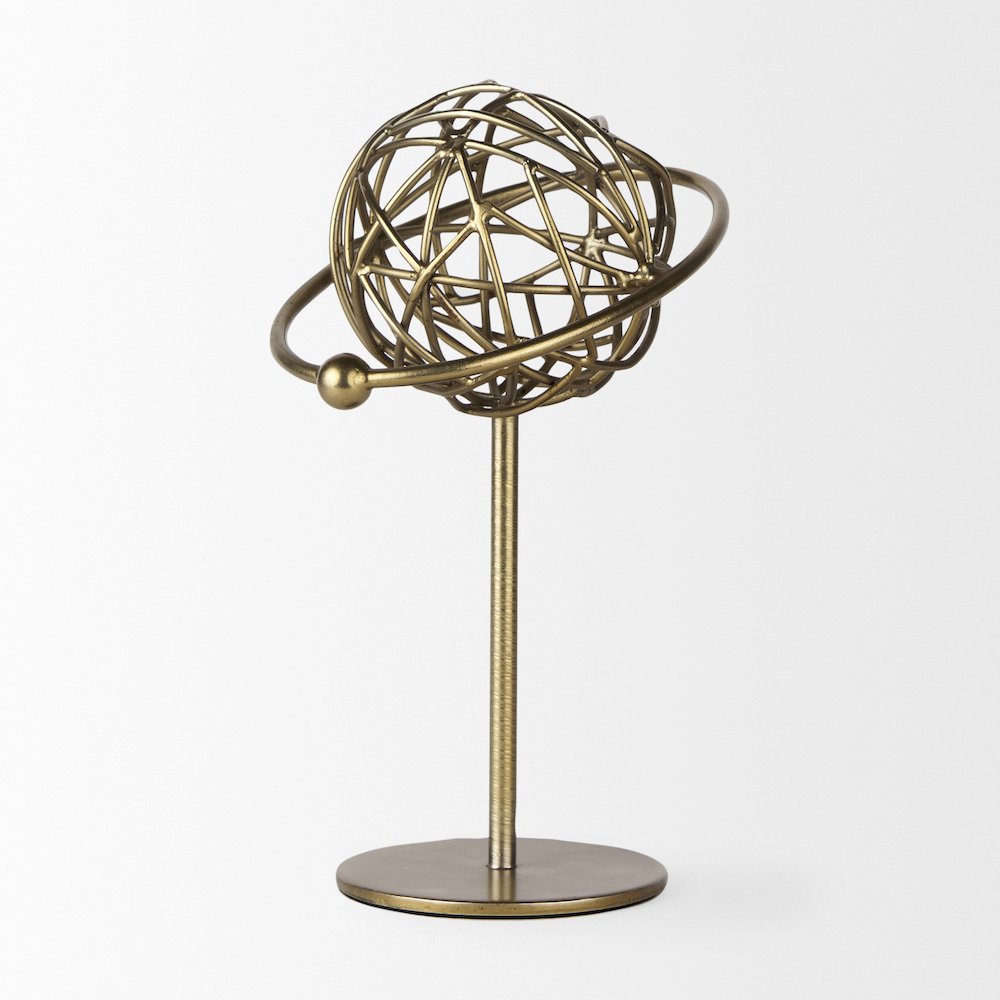 Atlas 10.0L x 8.0W x 12.0H Gold Metal Solar System Ornament. Picture 3