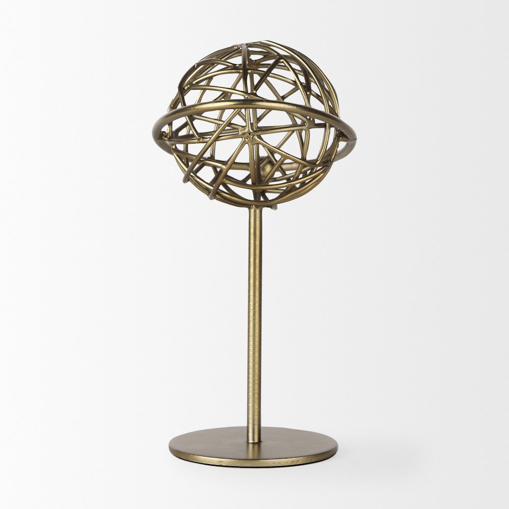 Atlas 10.0L x 8.0W x 12.0H Gold Metal Solar System Ornament. Picture 4
