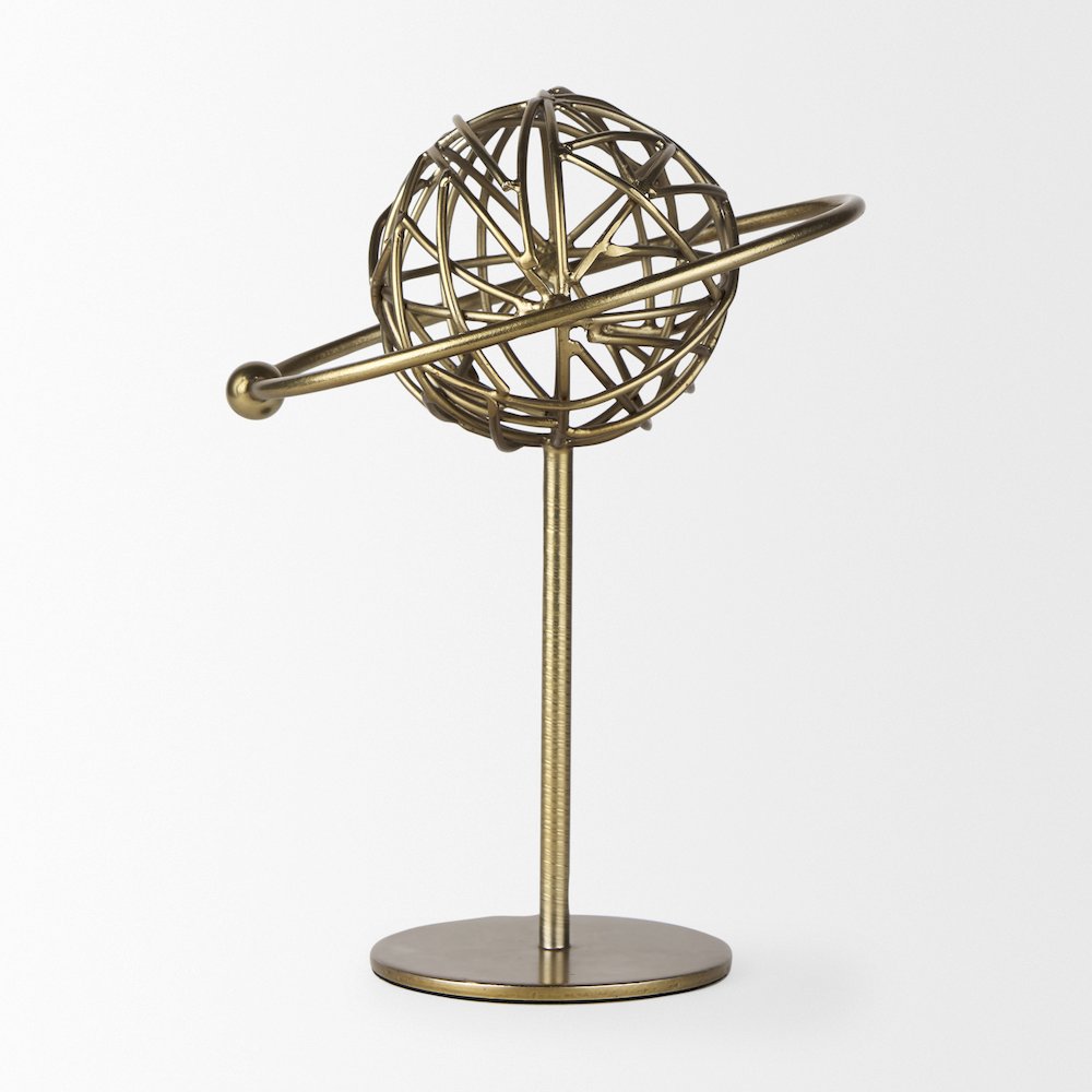 Atlas 10.0L x 8.0W x 12.0H Gold Metal Solar System Ornament. Picture 5
