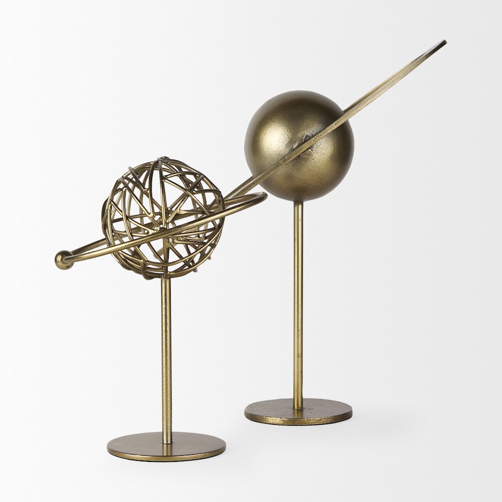 Atlas 10.0L x 8.0W x 12.0H Gold Metal Solar System Ornament. Picture 9