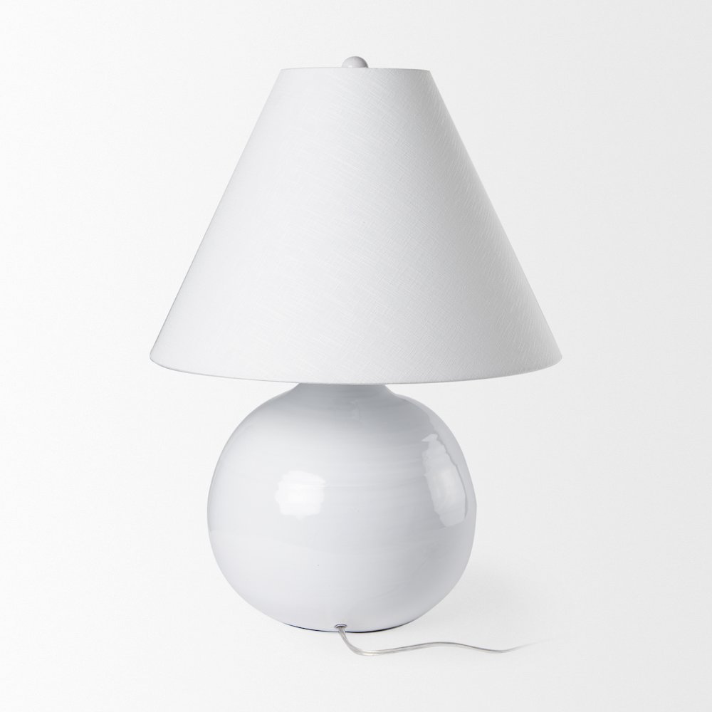 Mehdi White Ceramic Table Lamp. Picture 2
