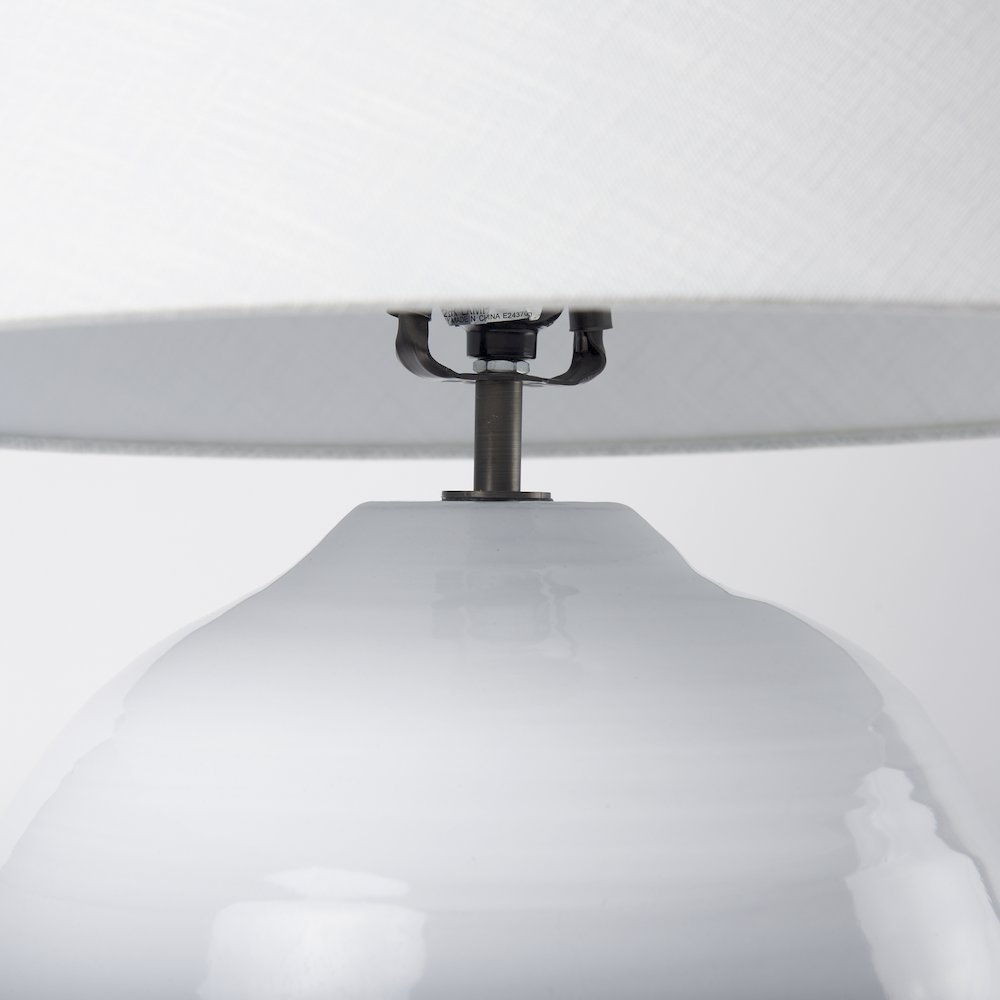 Mehdi White Ceramic Table Lamp. Picture 5