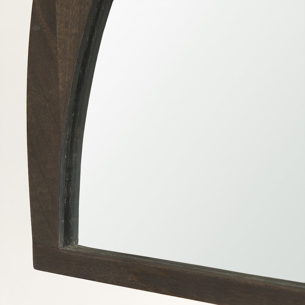 Celeste Dark Brown Wood Small Mirror. Picture 5