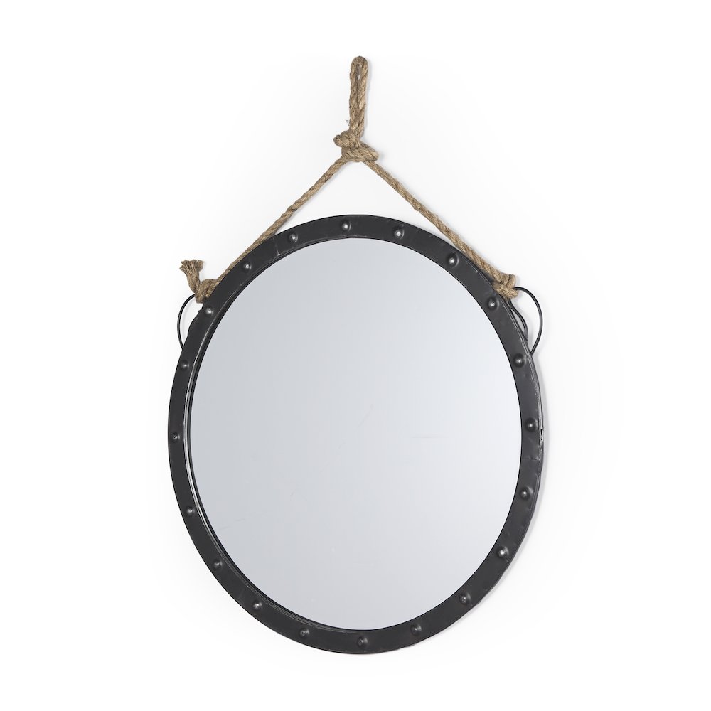 Pendula 27L x 27H Round Metal Frame Mirror. Picture 1