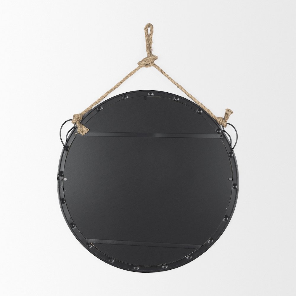 Pendula 27L x 27H Round Metal Frame Mirror. Picture 3