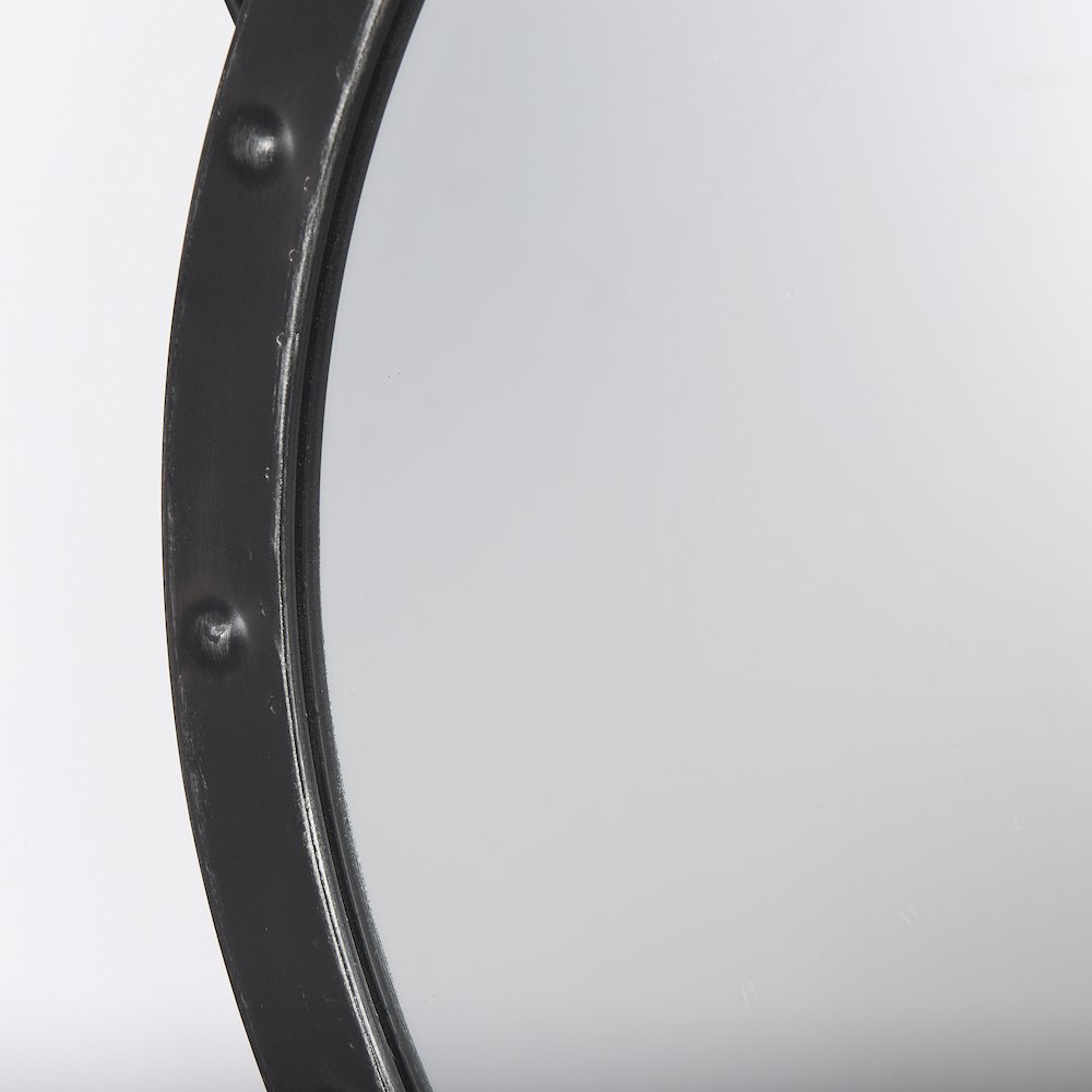 Pendula 27L x 27H Round Metal Frame Mirror. Picture 6