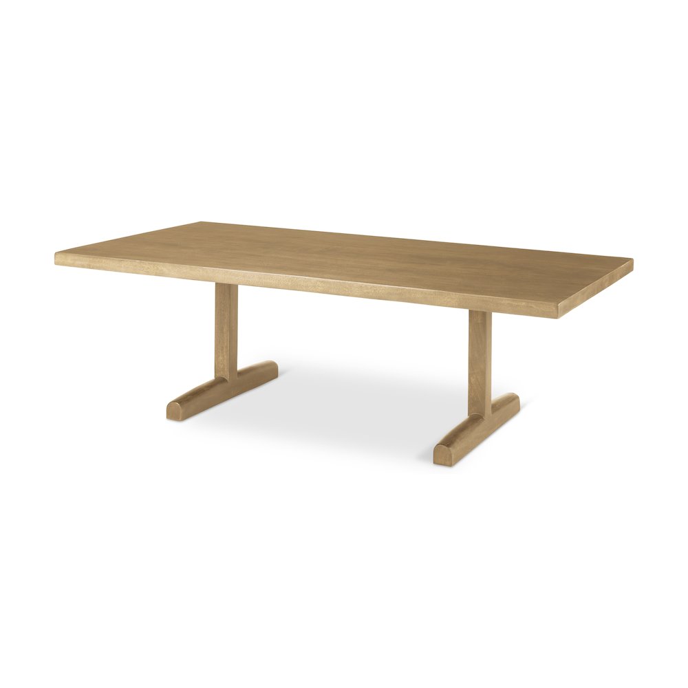 Viktor 55"L Light Brown Solid Wood Coffee Table. Picture 1