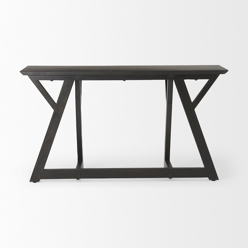 Jennings 54.0L x 16.0W x 29.5H Dark Brown Wood Console Table. Picture 3