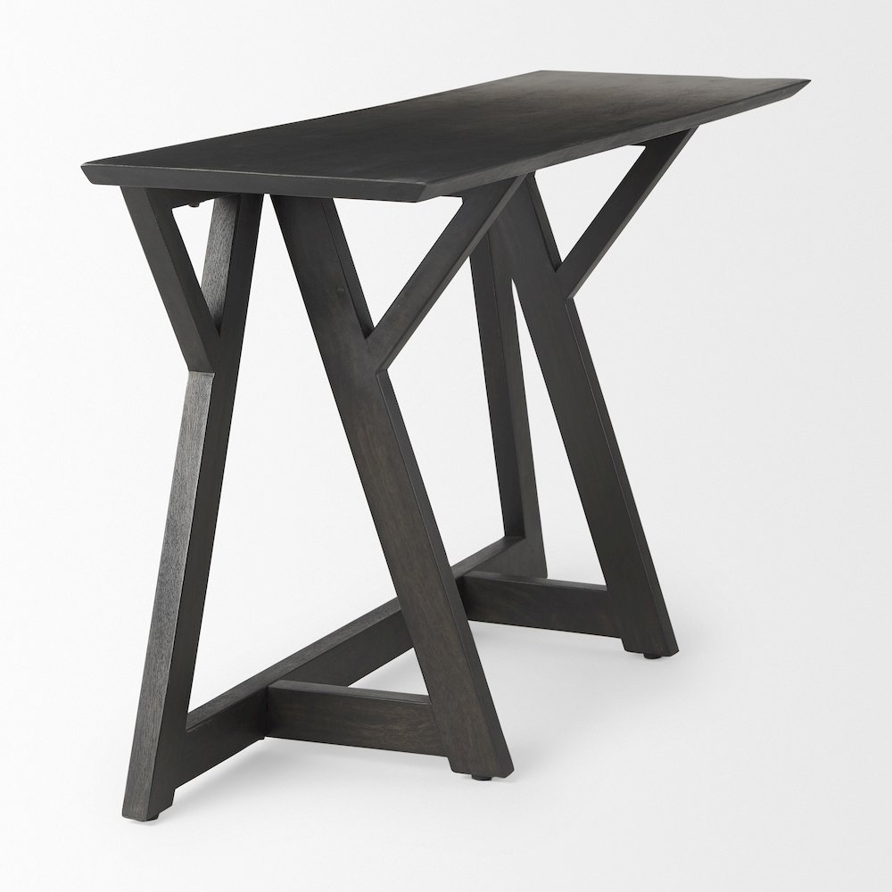 Jennings 54.0L x 16.0W x 29.5H Dark Brown Wood Console Table. Picture 4