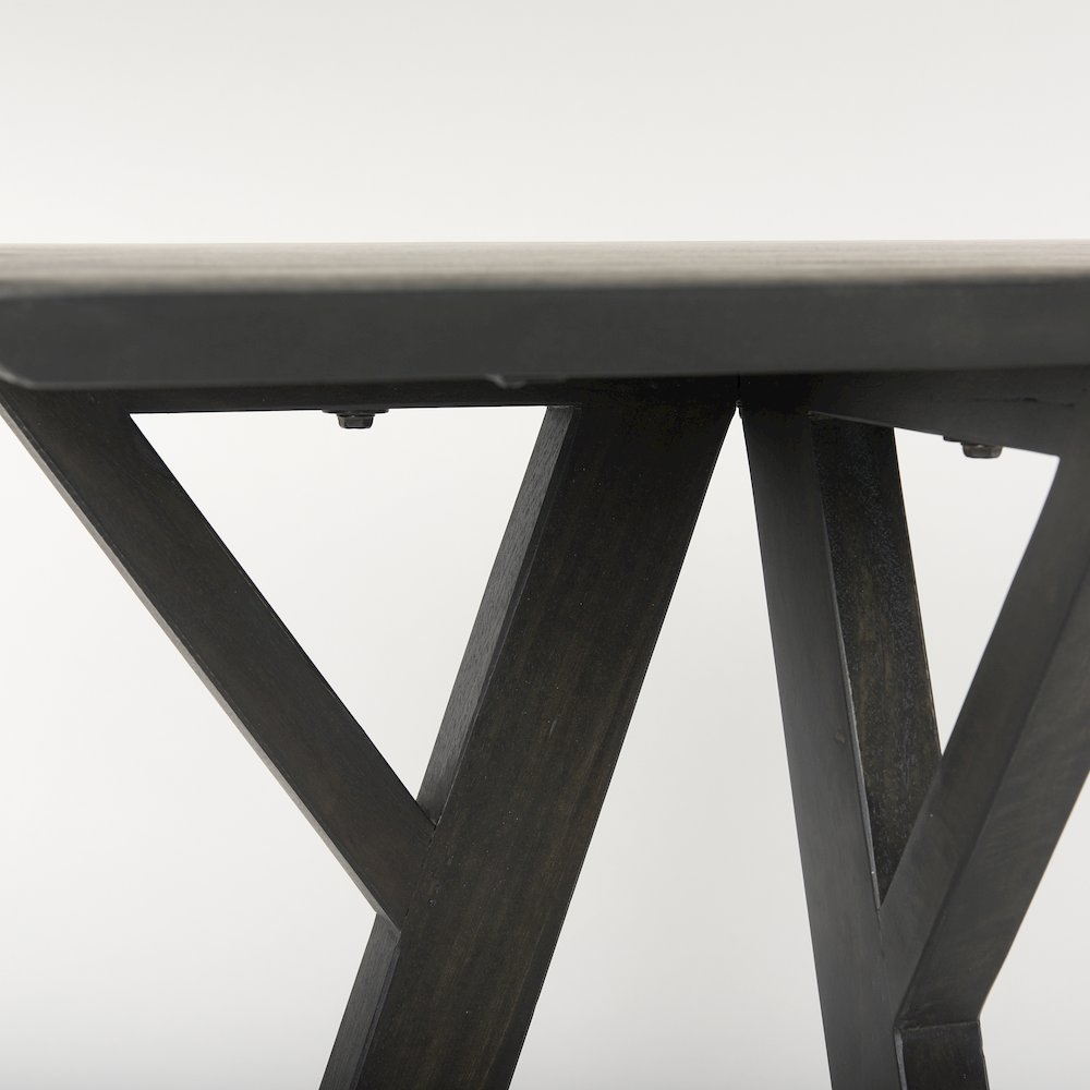 Jennings 54.0L x 16.0W x 29.5H Dark Brown Wood Console Table. Picture 6