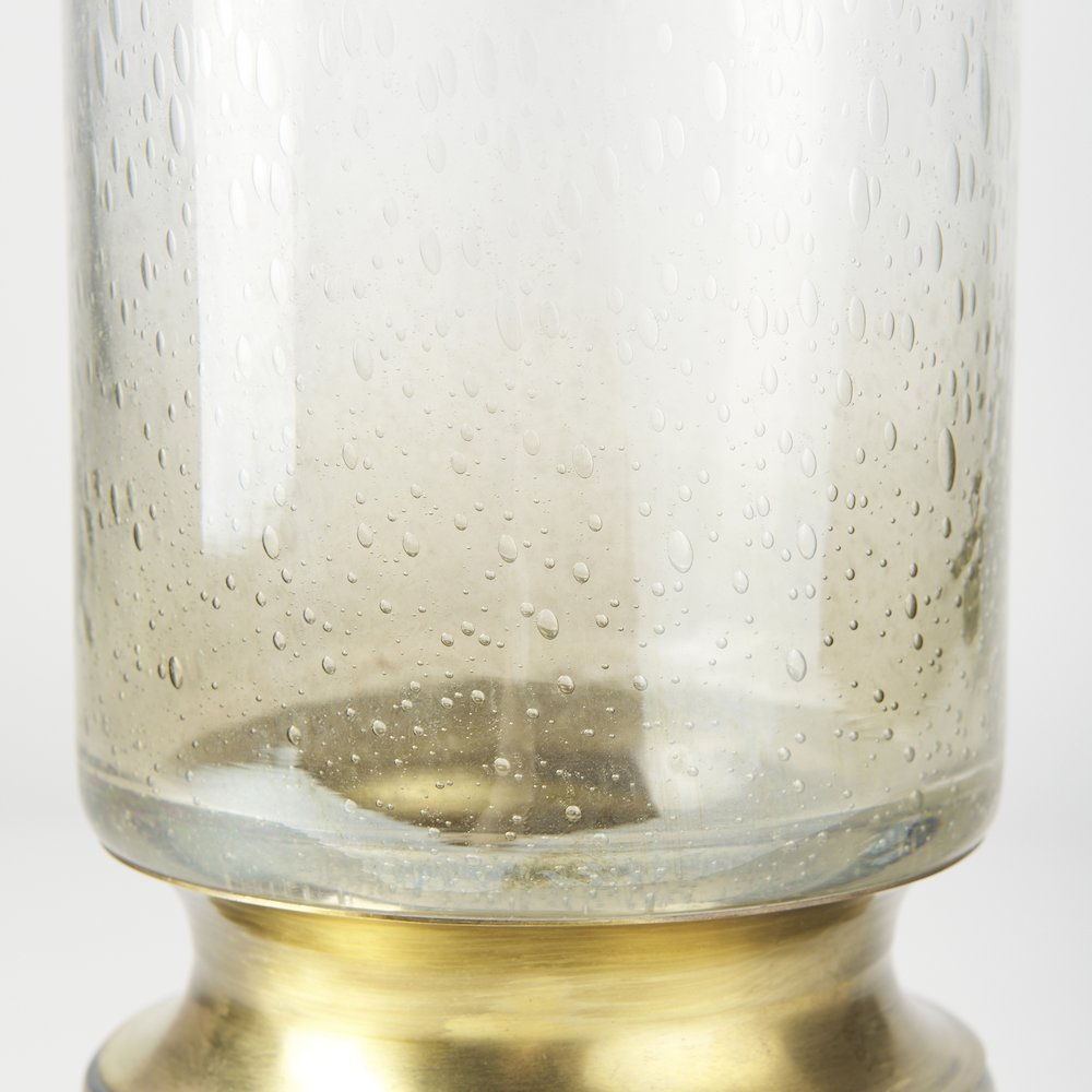Adriatic I Small Brushed Gold Metal Glass Vase. Picture 4