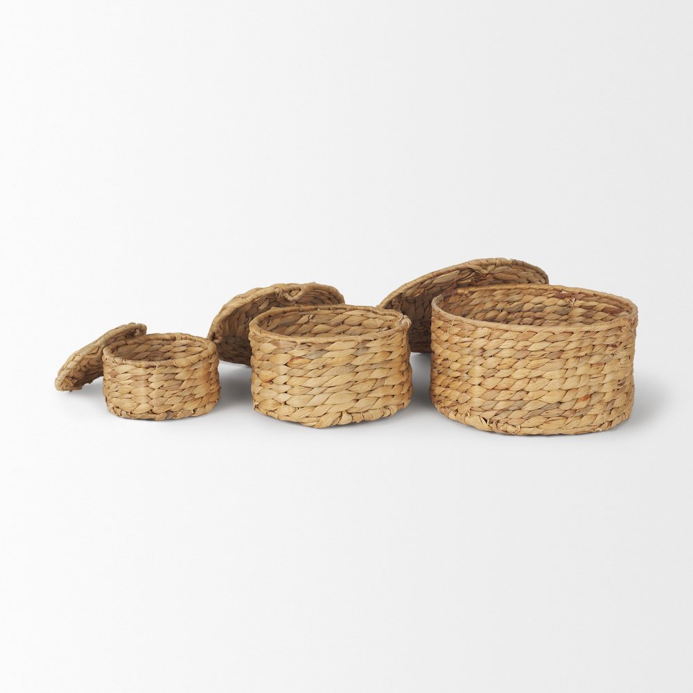 Kea Set of 3 Nesting Water Hyacinth Boxes with Lids. Picture 2