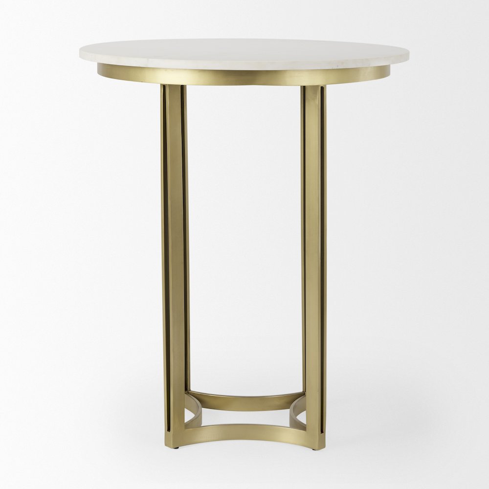 Tanner Marble & Gold Metal Bistro Table. Picture 4