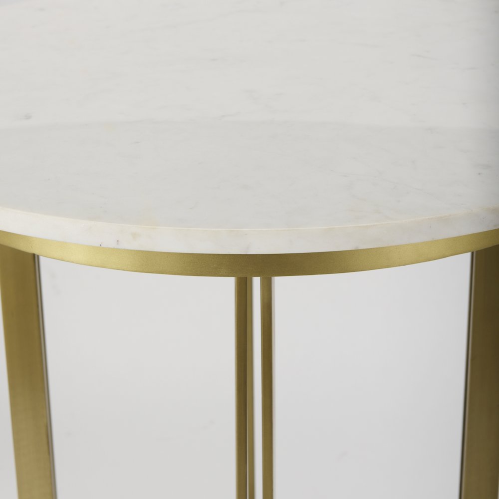 Tanner Marble & Gold Metal Bistro Table. Picture 6