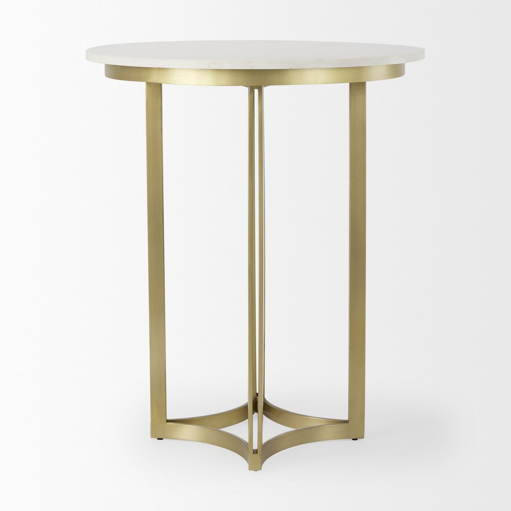 Tanner Marble & Gold Metal Bistro Table. Picture 5