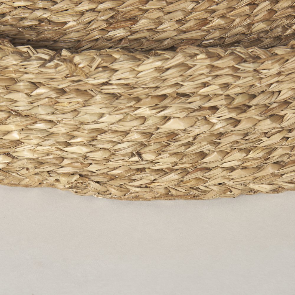 Ulana Set of 3 Round Nesting Seagrass Trays w/ Loop Handles. Picture 7