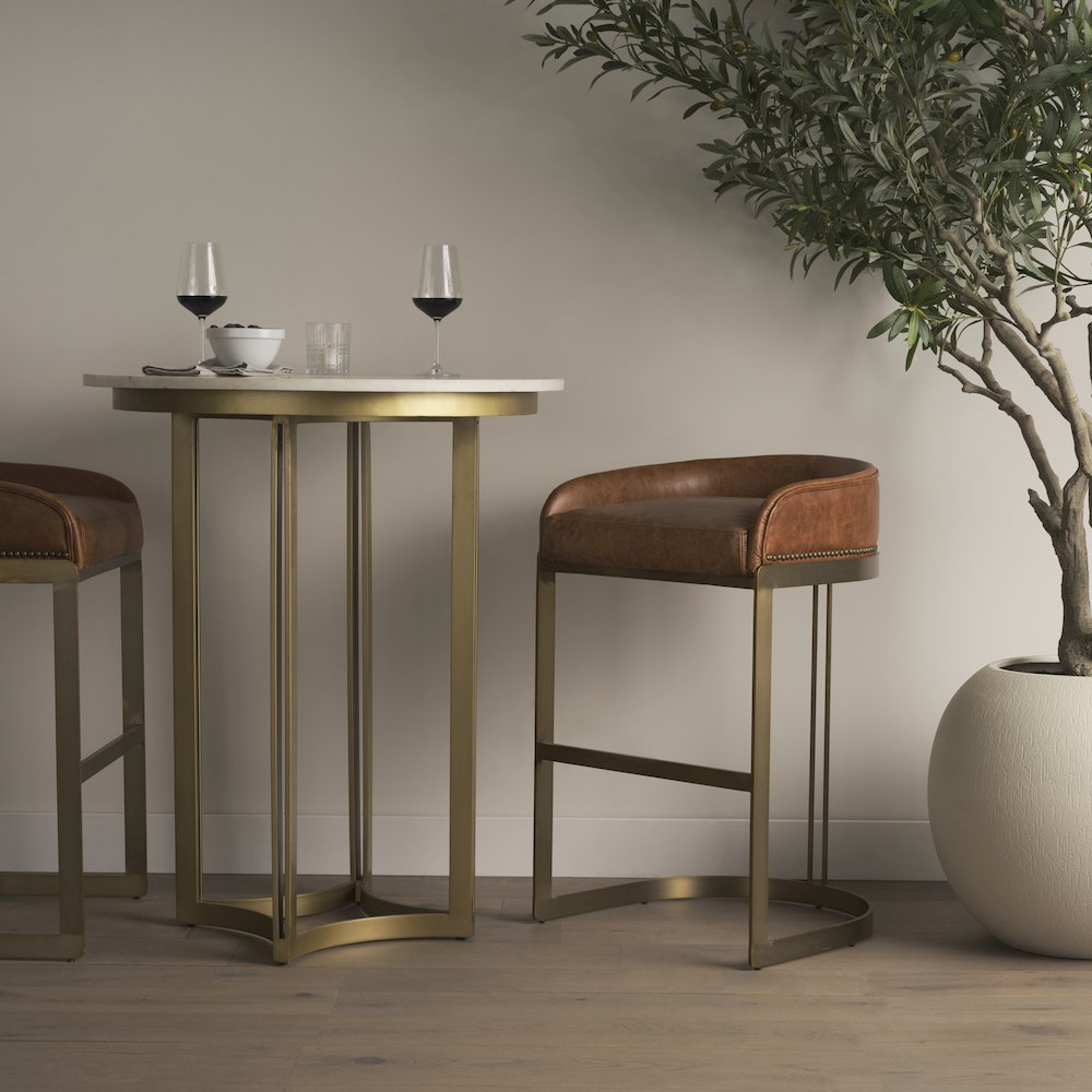 Tanner Marble & Gold Metal Bistro Table. Picture 2