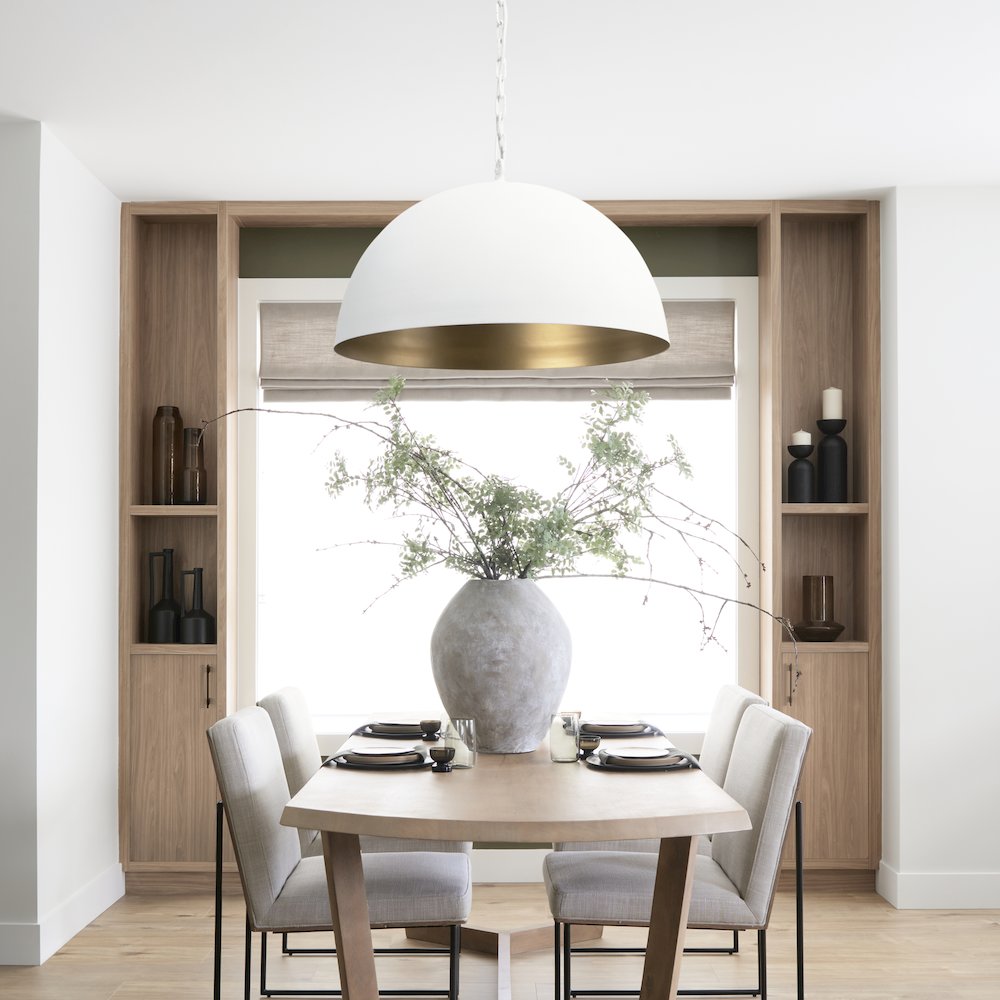Juniper 36" Round White Dome Pendant Light. Picture 6