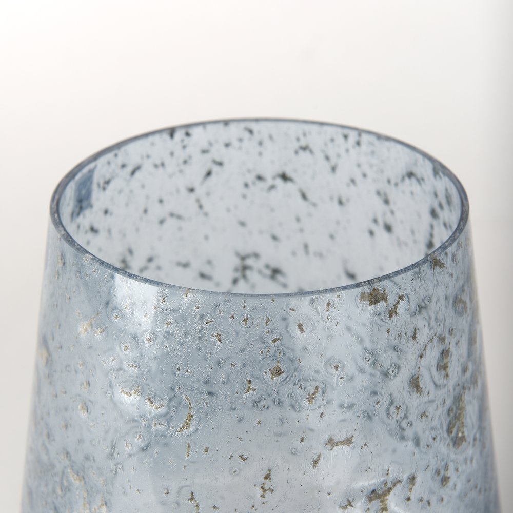 Robyn Tall Blue Glass Vase. Picture 4