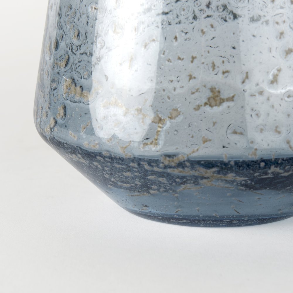 Robyn Tall Blue Glass Vase. Picture 6