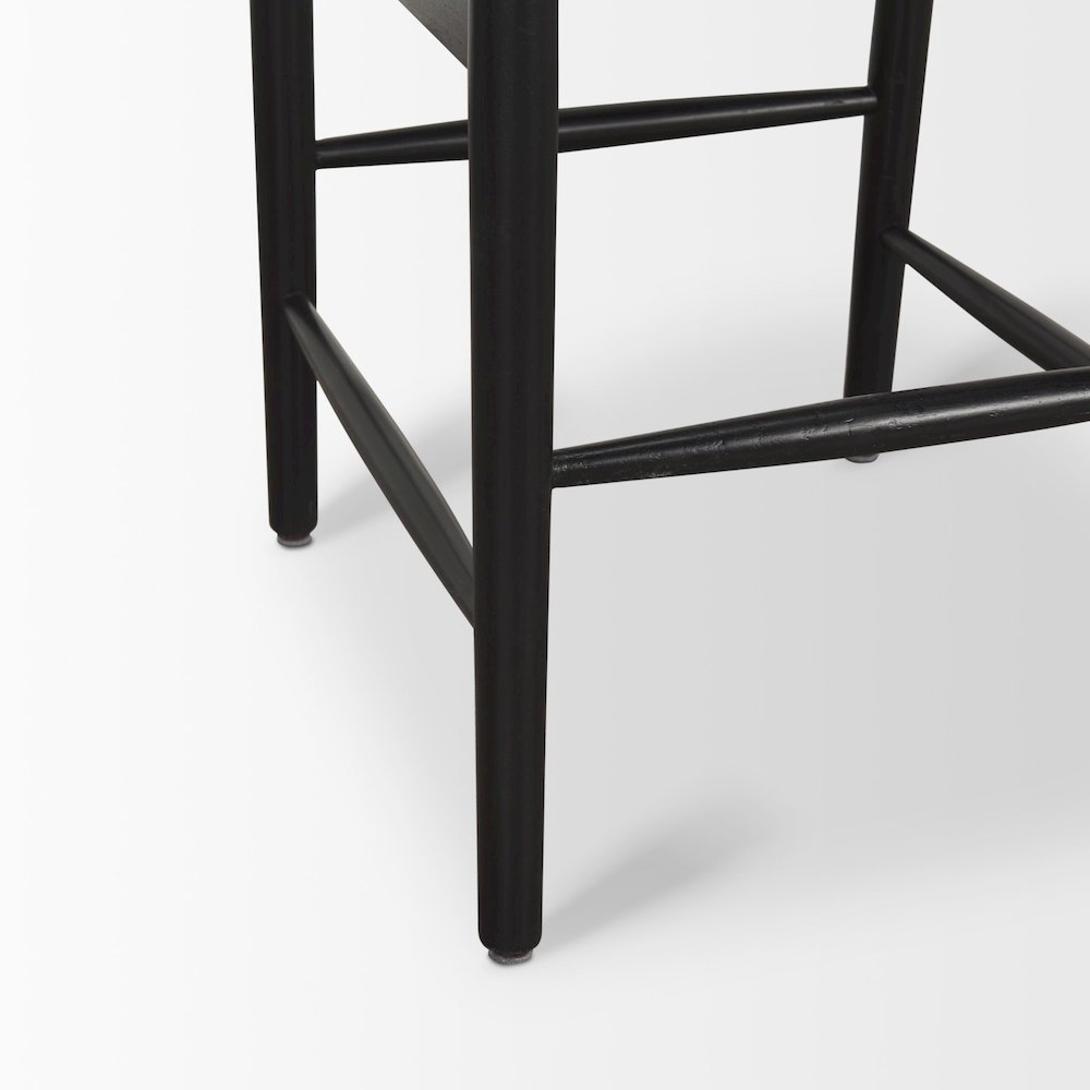 Trixie Black Wood Frame w/ Gray Upholstered Seat Bar Stool. Picture 12