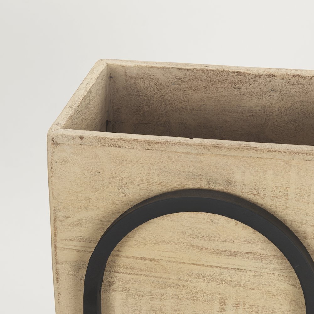 Jadine Set of 2  Beige Wood w/ Black Metal Arch Frames. Picture 5