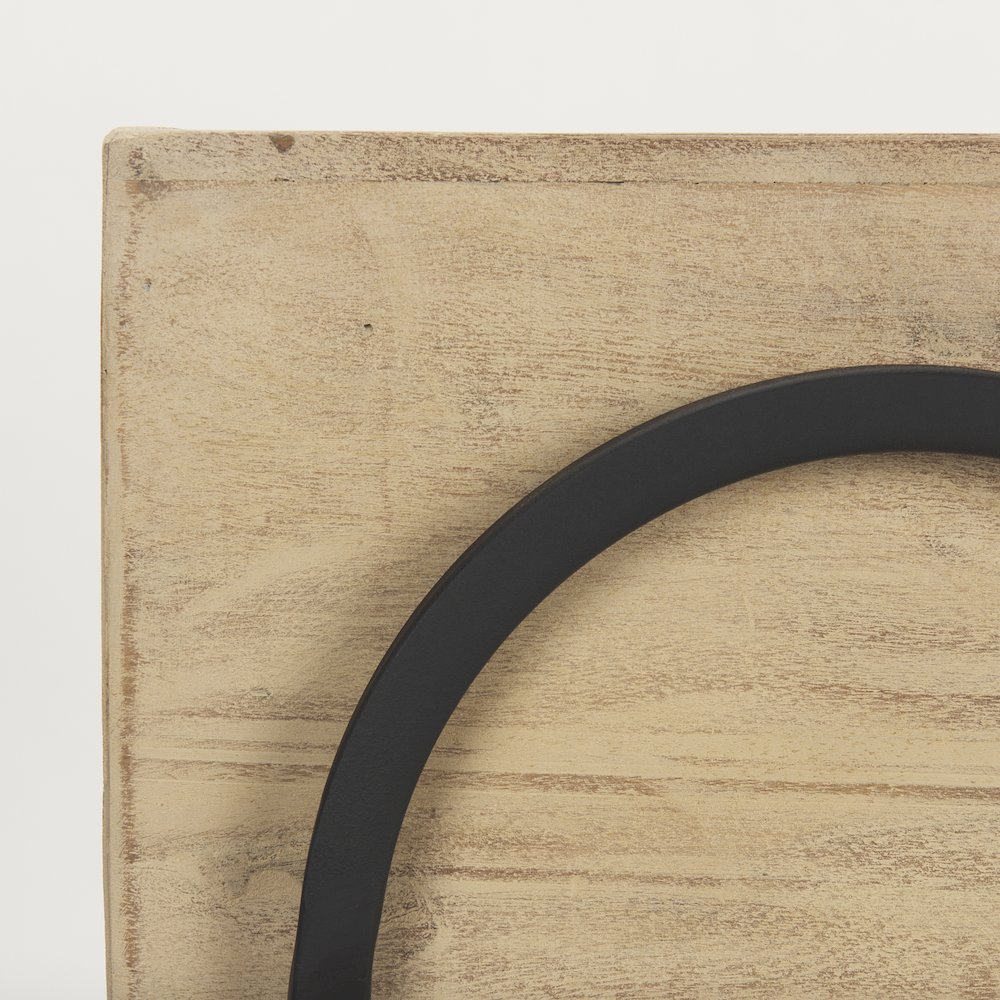 Jadine Set of 2  Beige Wood w/ Black Metal Arch Frames. Picture 6